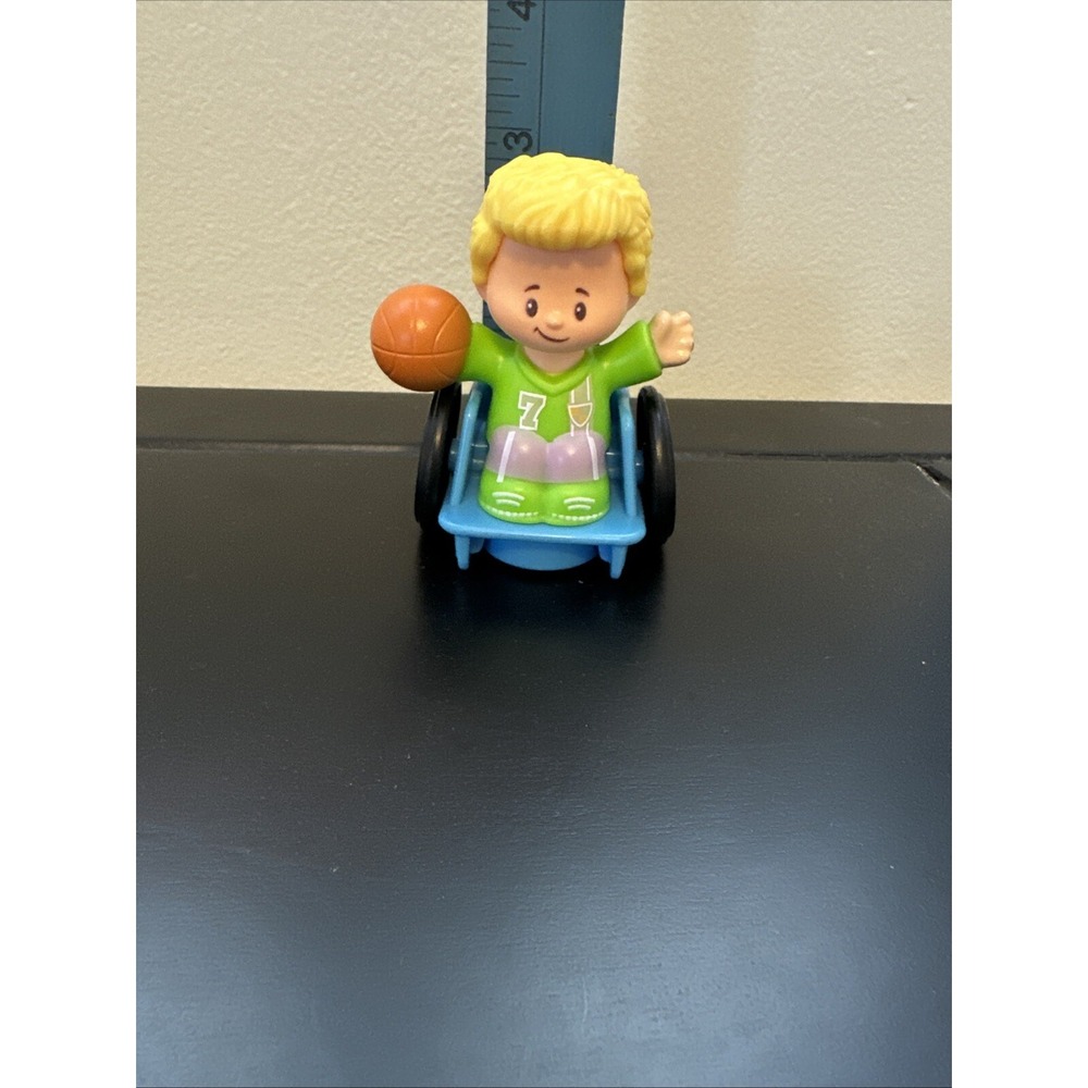 Mattel Little People 3" EDDIE Boy in Wheelchair Figure Basketball Player 2016